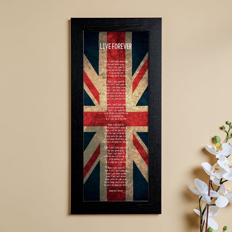 song lyrics personalised picture print cool britania