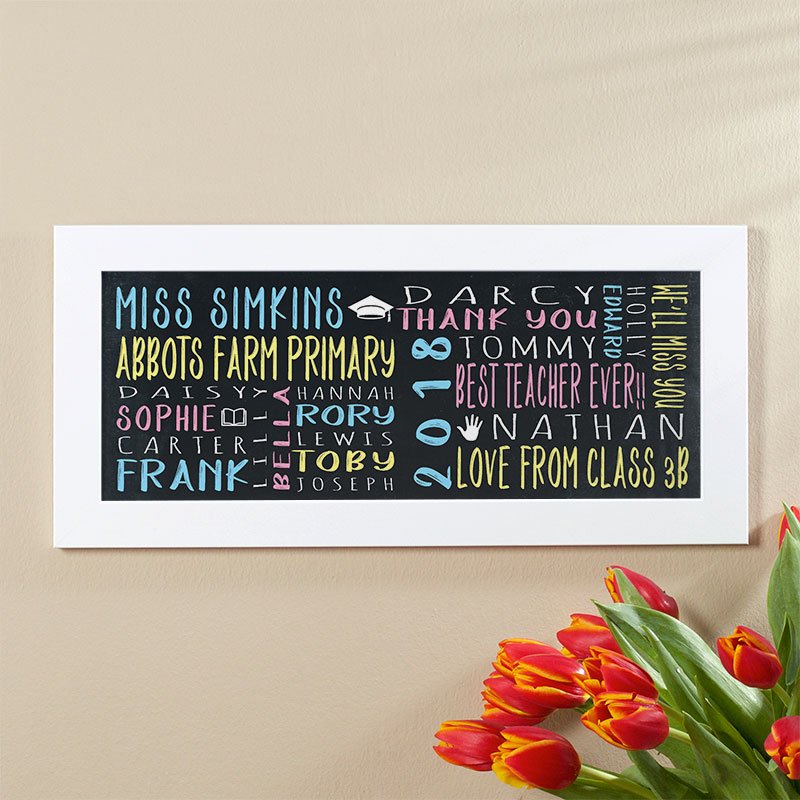 teacher personalised gift of wall art with words