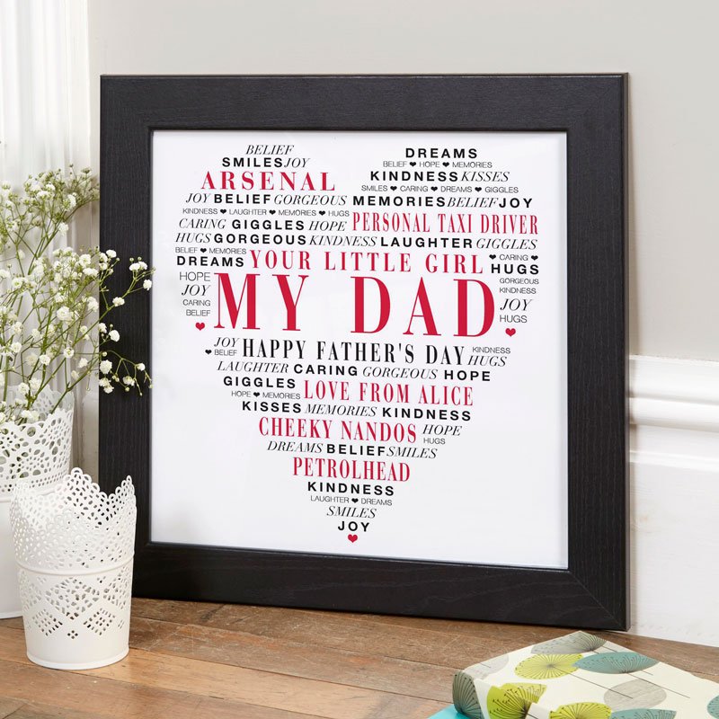 love heart word gift for fathers day