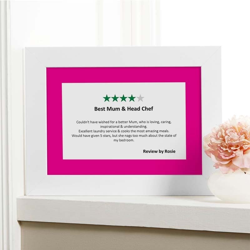 personalised reviews picture print gift