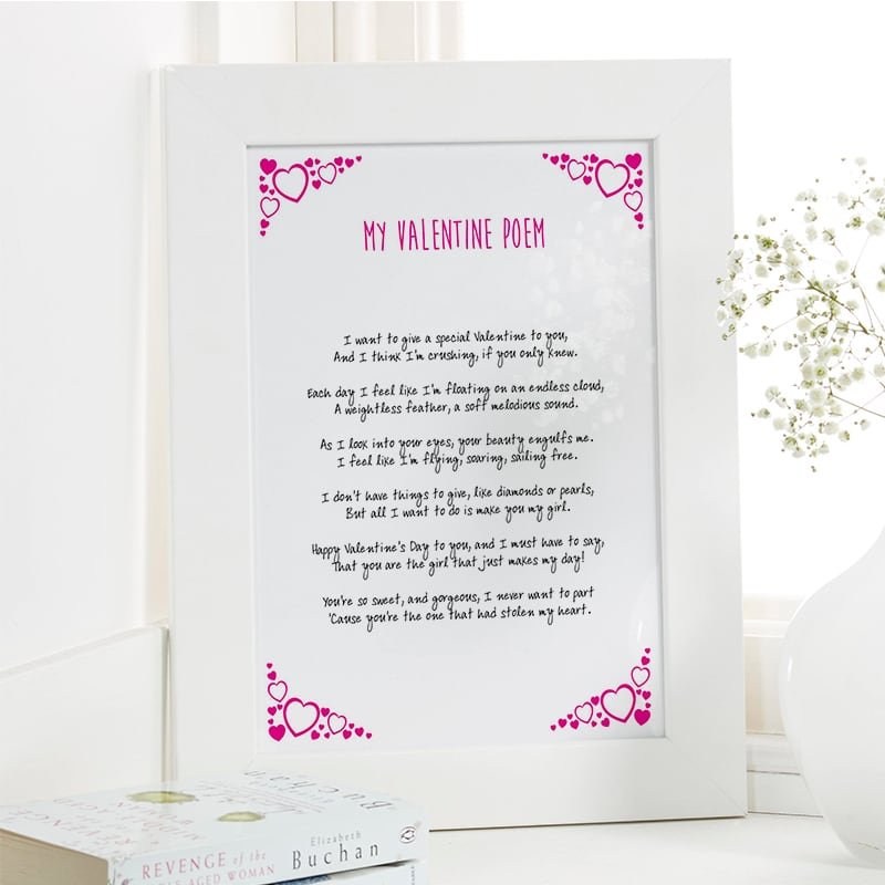 personalised valentine's gift poem print