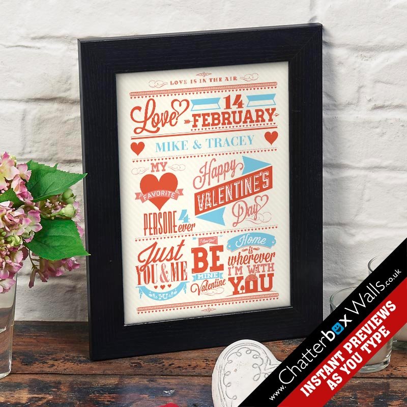 valentine love poster print
