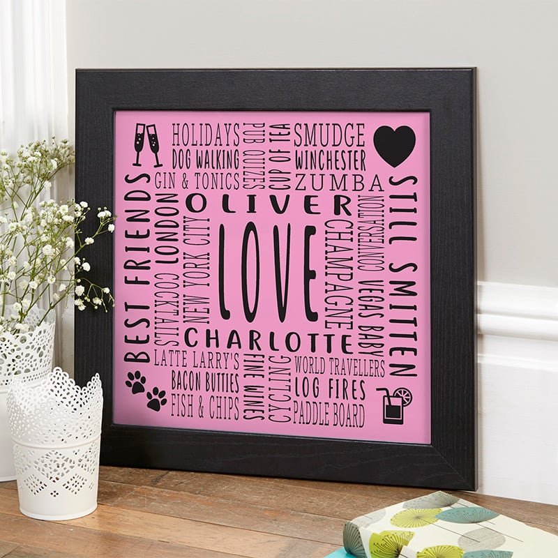 valentines present personalised wall art picture