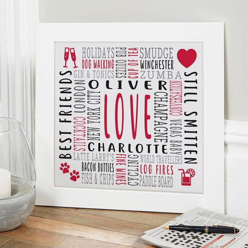 thoughtful valentines gift personalised word picture