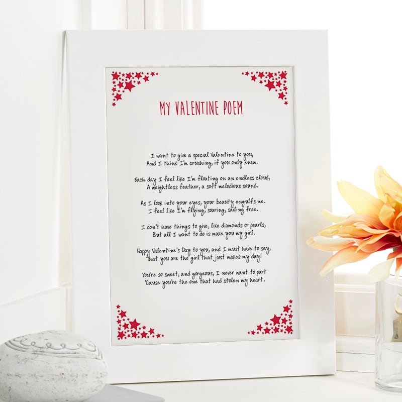 valentines gift poem wall art picture