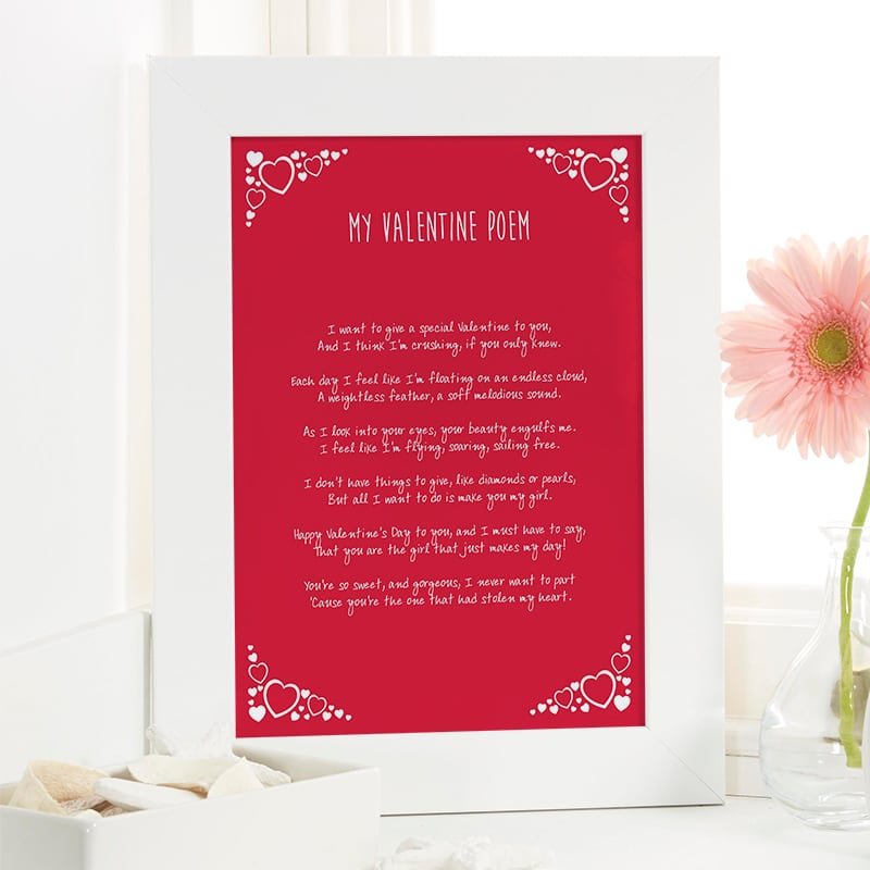 valentines gift ideas personalised poem