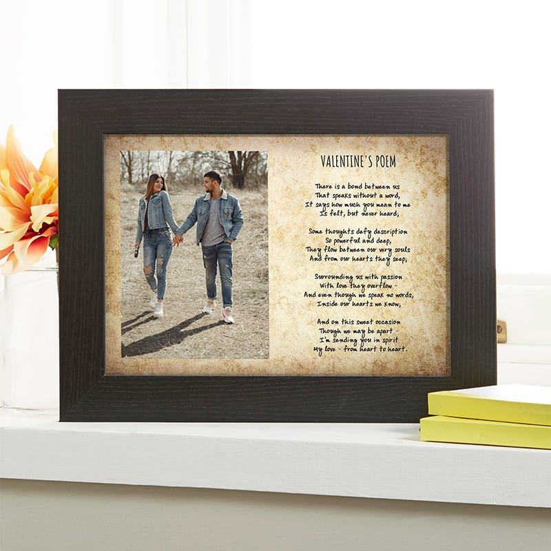 valentine's gift for partner personalised poem and photo
