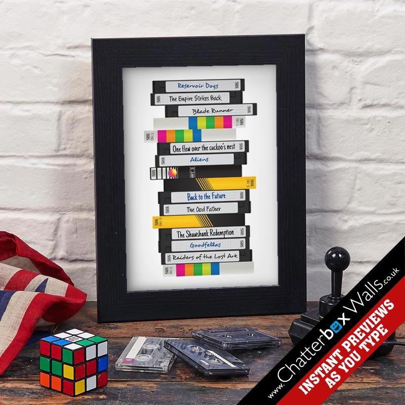 Personalised favourite films movies gift prints word art canvas