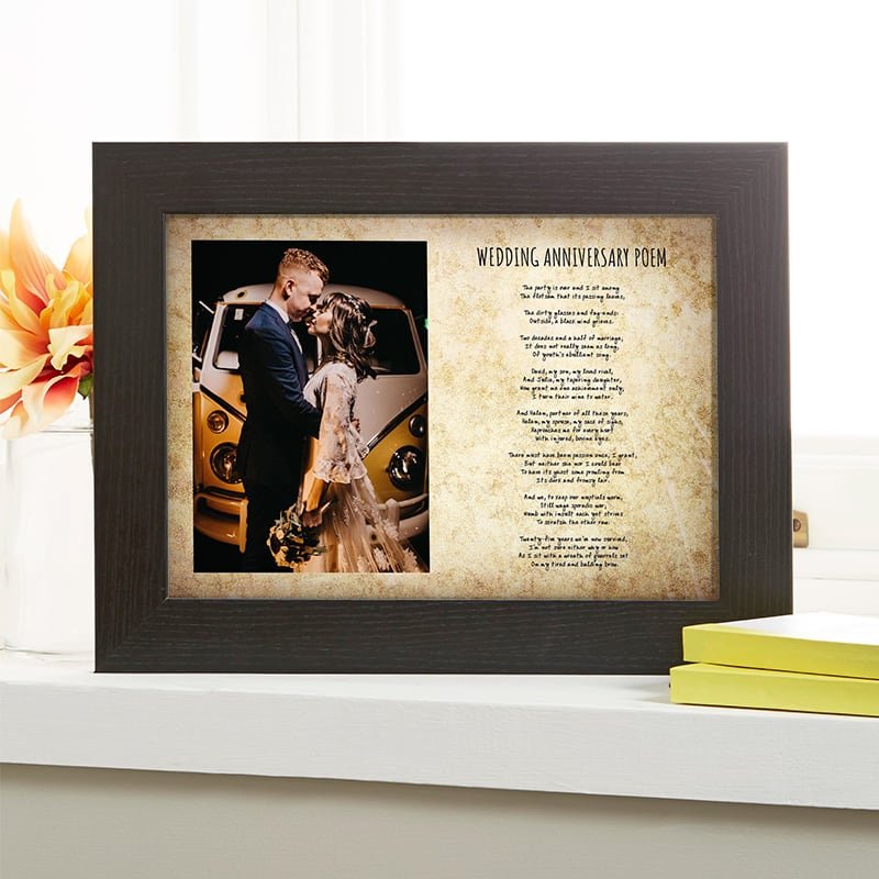wedding anniversary gift ideas personalised poem photo