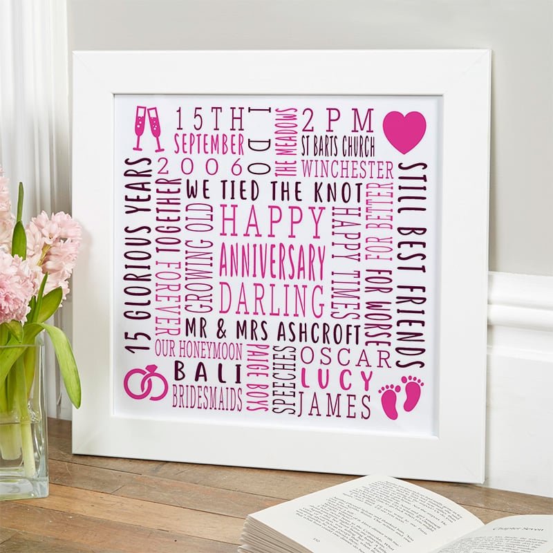 wedding anniversary present for wife husband personalised
