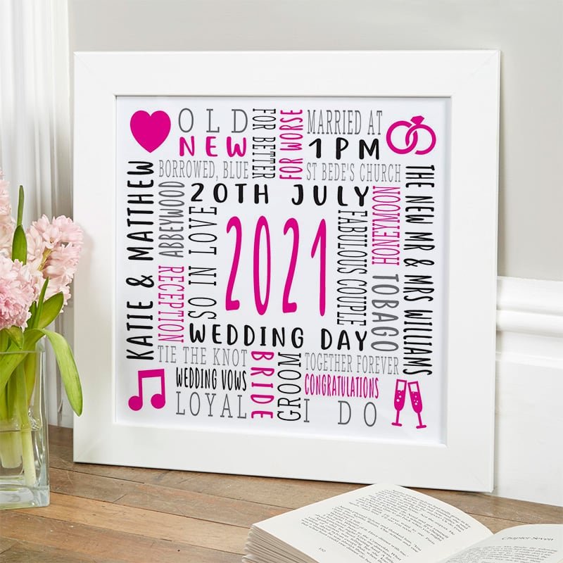wedding gift ideas bespoke word picture print