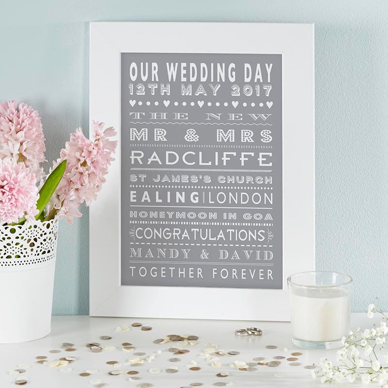 personalised wedding gift framed print couple