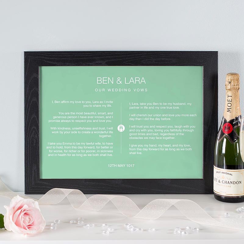 wedding vows personalised anniversary gift