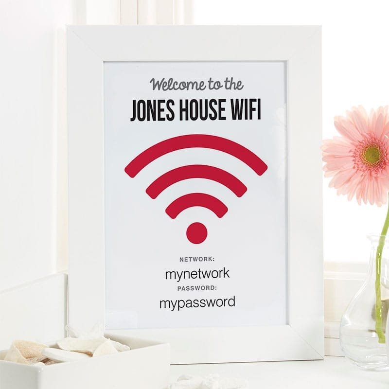 wifi sign for house personalised
