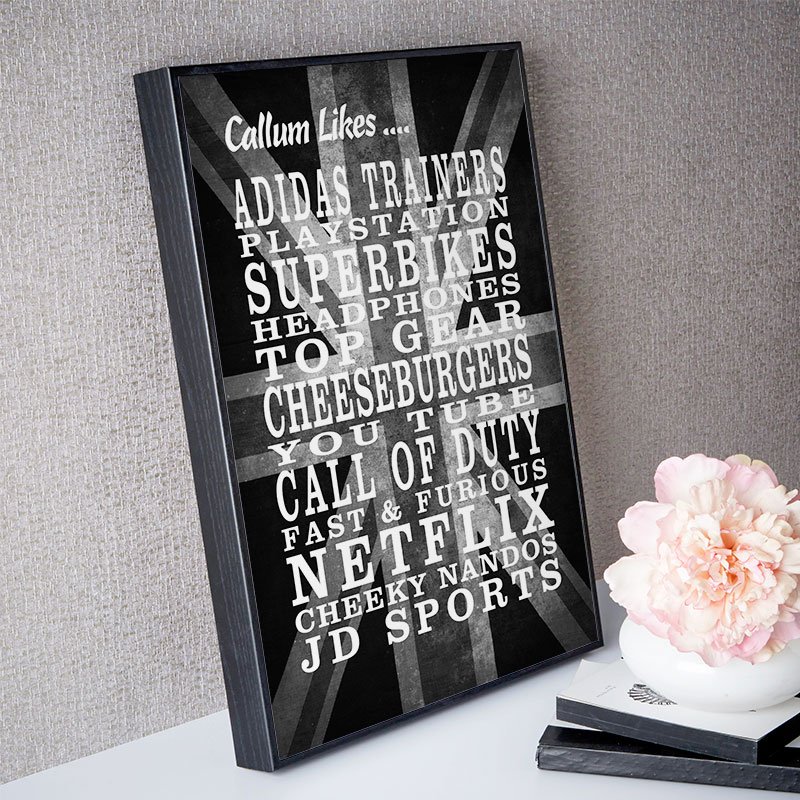 personalised birthday gift for men bespoke word picture