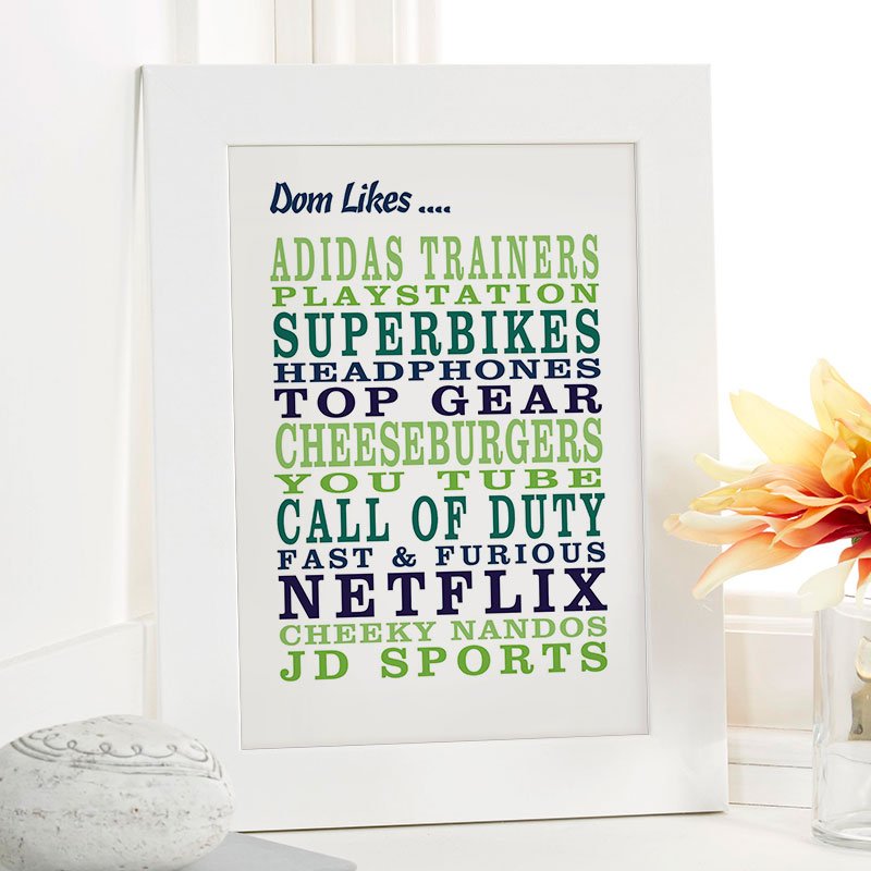 unusual gift for him personalised wall art