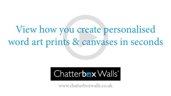 View how you create personalised word art prints & canvases in seconds