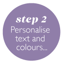 personalise text and colours