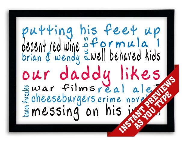 favourite things personalised poster