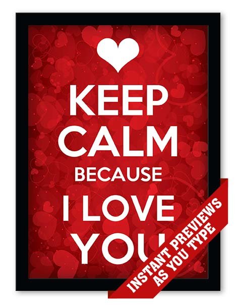 keep calm carry on love print valentines anniversary